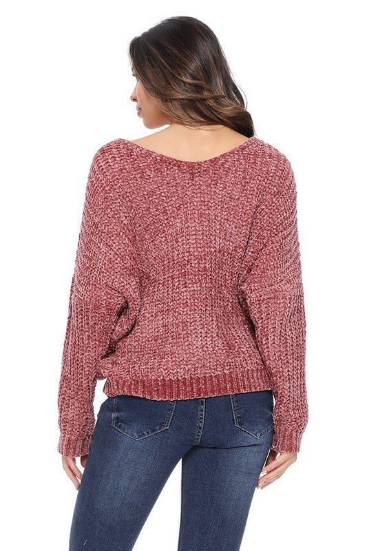 Sweater Tejido Cuello V