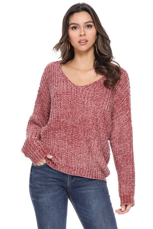 Sweater Tejido Cuello V