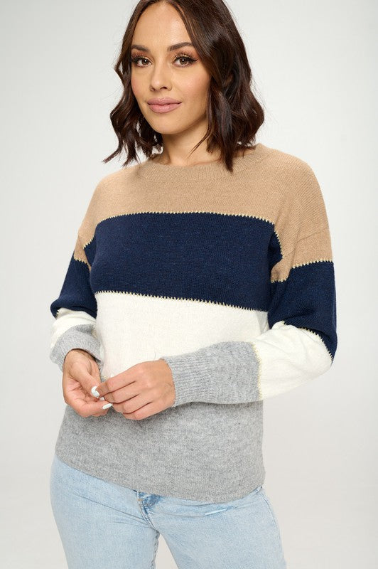 Sweater tejido a rayas
