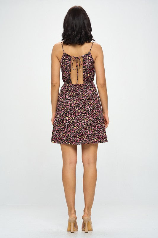 Vestido corto estampado, floral