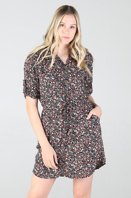 Vestido camisero estampado